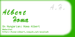 albert homa business card